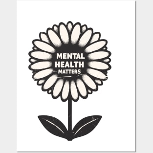 Mental health matters flower Posters and Art